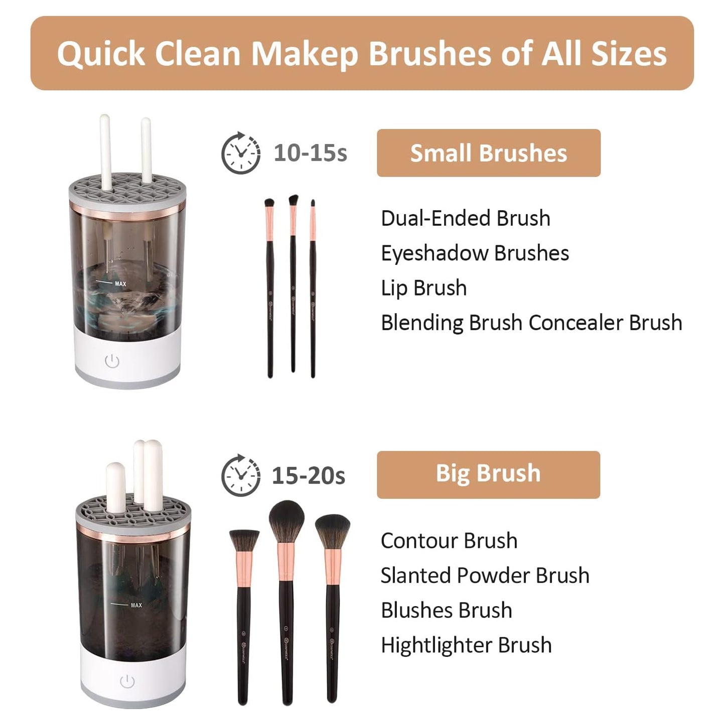 Automatic Electric Makeup Brush Cleaner & Organizer – Hands-Free, Deep Clean in Seconds