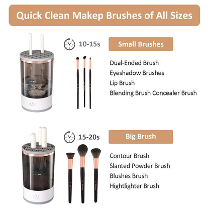 Automatic Electric Makeup Brush Cleaner & Organizer – Hands-Free, Deep Clean in Seconds
