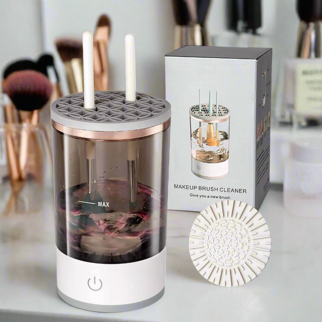 Automatic Electric Makeup Brush Cleaner & Organizer – Hands-Free, Deep Clean in Seconds